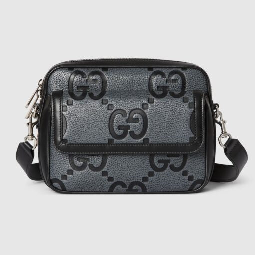 GG Small jumbo GG crossbody bag Grey and black