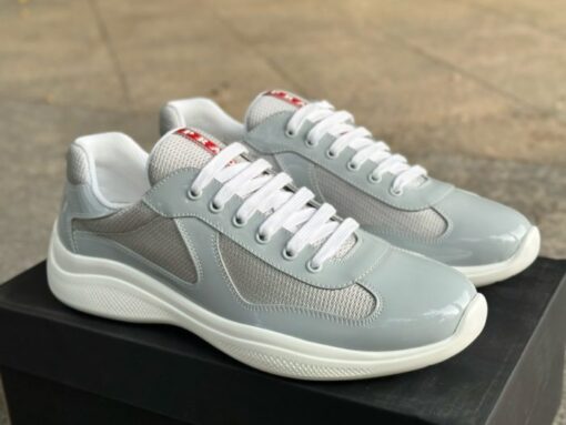 Prada America’s Cup Biker Fabric Sneaker Ash Grey